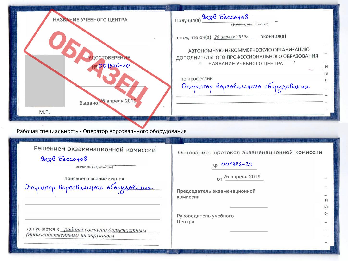 Оператор ворсовального оборудования Буйнакск